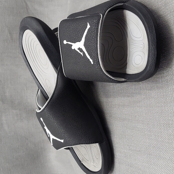 Jordan Other - Men's Nike Jordan Hydro 6 Retro Slides Athletic Sandals Black Grey Size 10